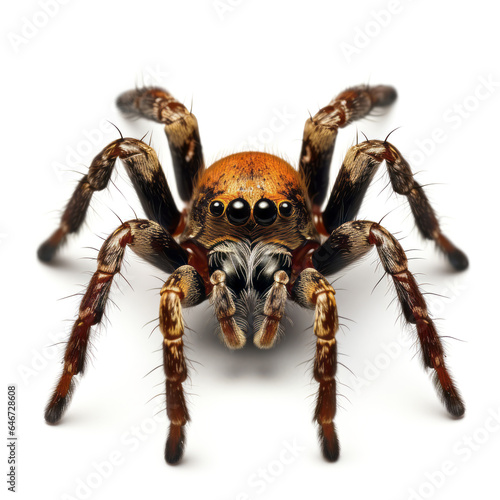 Watercolor tarantula spider on white background. Halloween concept