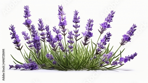 Levander aka lavendulan violet flowering plant isolated on white background