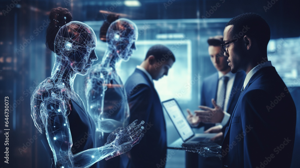Obraz premium Biznes wspomagany cyfrowo, ai w przedsiębiorstwie, koncept - Digitally assisted business, ai in the enterprise, concept - AI Generated