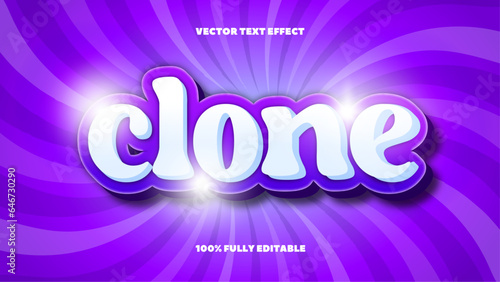 Purple clone effect text vector editable