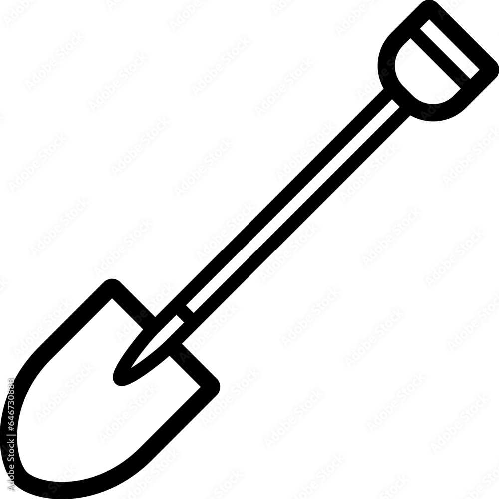 Shovel icon as a linear symbol for web design Shovel icon as a linear symbol for web design