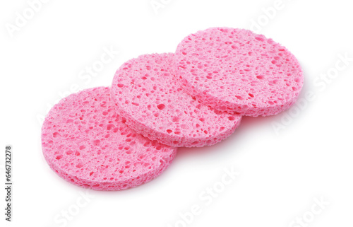 Pink facial natural cellulose sponges