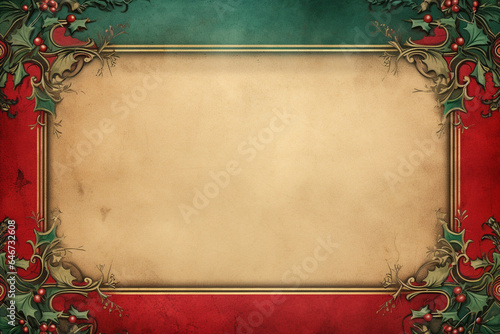 vintage christmas greeting card with christmas tree