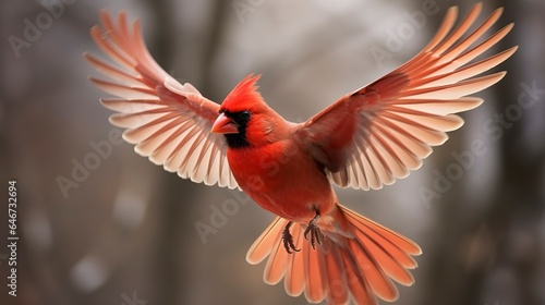 Northern Cardinal coming in for a landing.  © Md