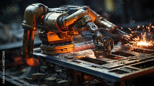 automatic robotic machine for welding in automotive factories