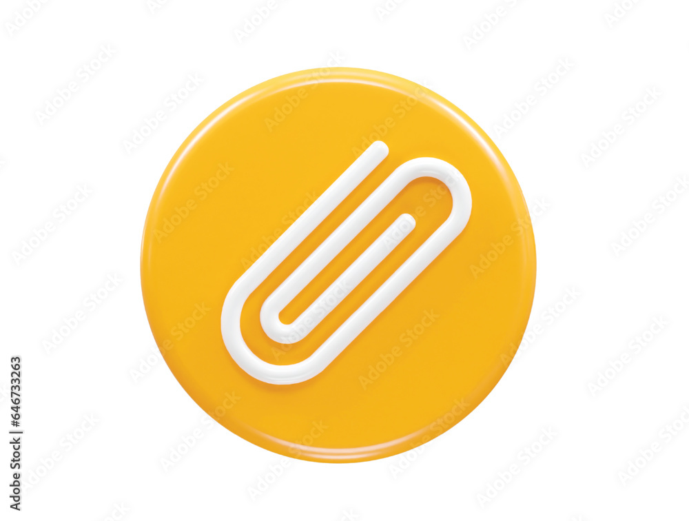 Paper clip icon 3d illustration render Paper clip icon 3d illustration render