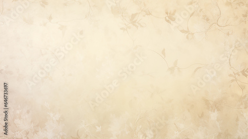 soft pastel color beige background parchment with a thin barely noticeable floral ornament, wallpaper copy space, vintage design