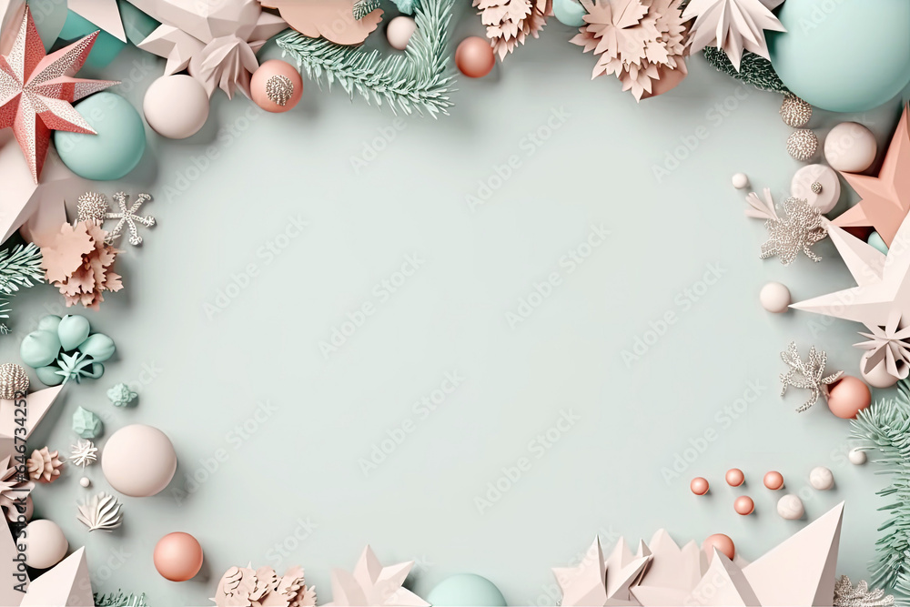 Modern pastel Christmas decoration background