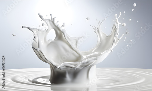 Milk splash close up  drink concept  package  illustration food  Generative AI