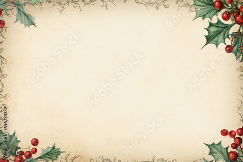 vintage christmas greeting card with christmas tree