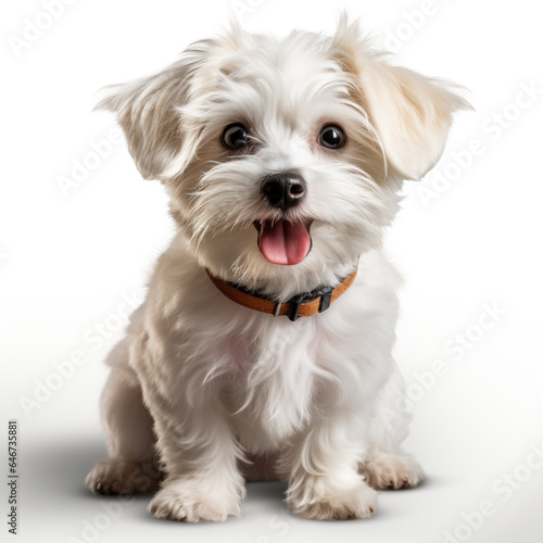 cute white maltese dog photo