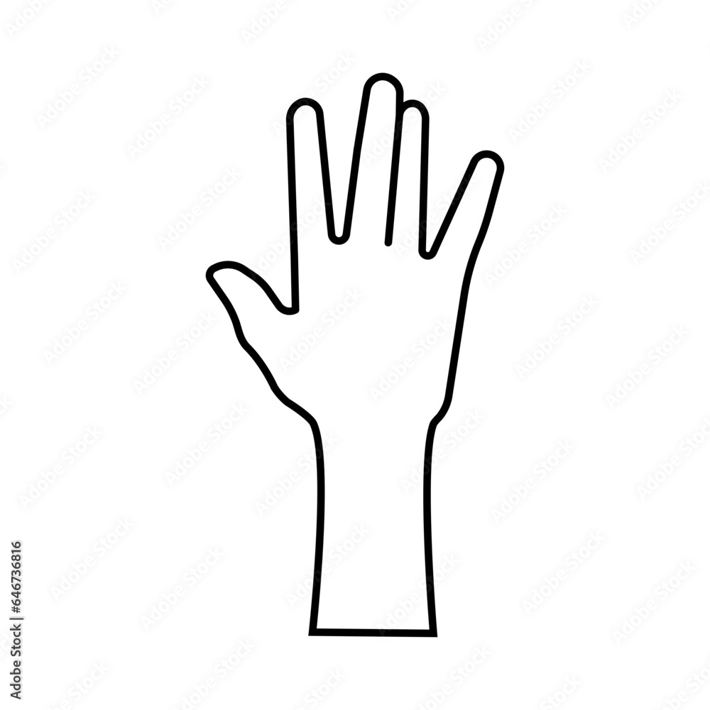 Hand symbol icon vector. Hand illustration sign. Symbol shown by the hand sign.