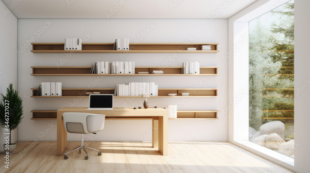 Fototapeta premium modern home office interior with desk