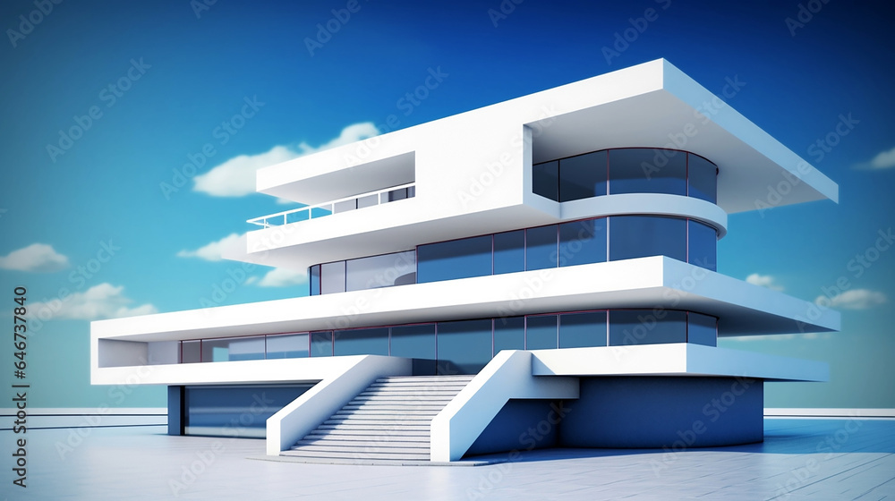 Obraz premium Modern and contemporary bulding made from glass and metallic materials eficient and luxury designed 
