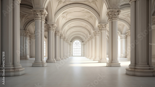 Photo Classic ancient european bulding in marble with pillars and natural light