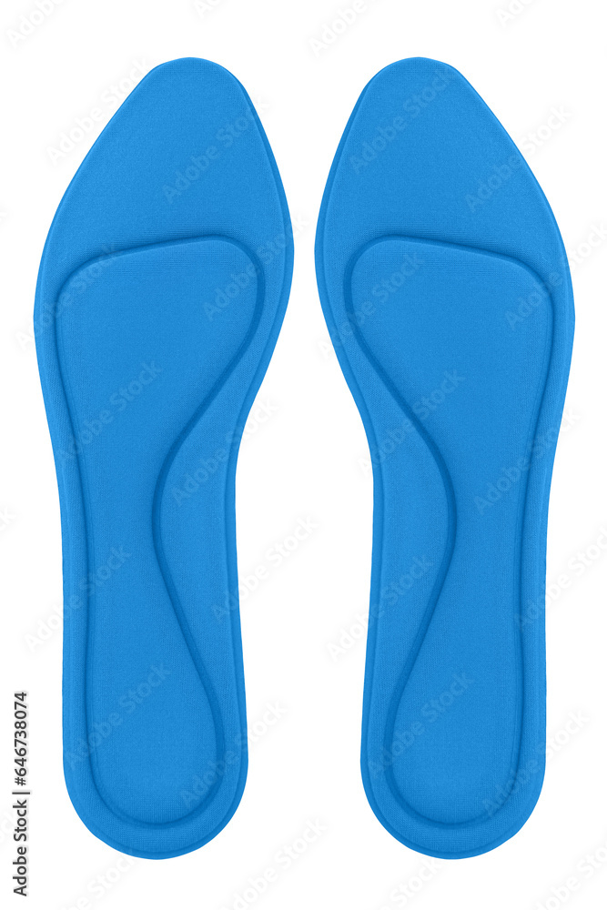 Blaue Einlegesohlen für Schuhe Memory Foam und Hintergrund transparent PNG cut out Blaue Einlegesohlen für Schuhe Memory Foam und Hintergrund transparent PNG cut out