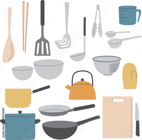 シンプルなキッチンツールのセット