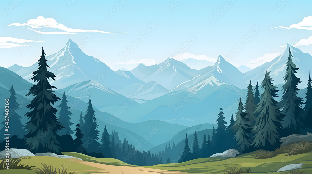 Mountain landscape in the summer season. Mountain landscape in the summer season.