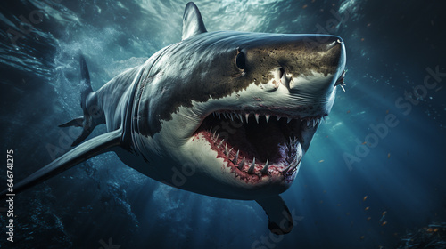 great white shark UHD wallpaper Stock Photographic Image