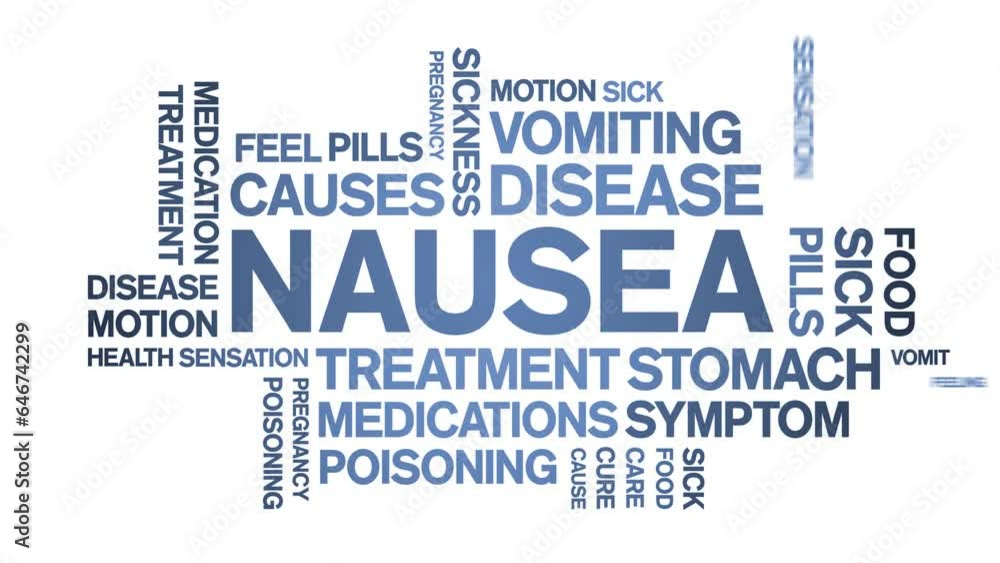 Nausea animated tag word cloud;text design animation typography seamless loop. Stock ビデオ