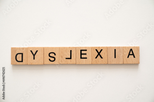 Dyslexia dysorder concept - letter on white background