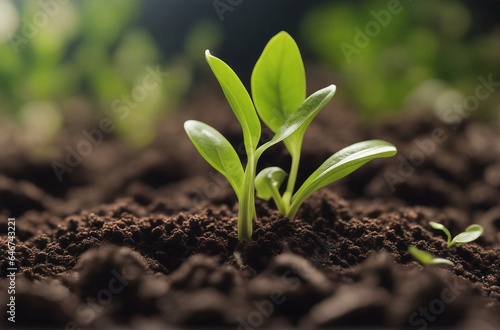 Plant seedling illustrating concept of new life and environmental conservation