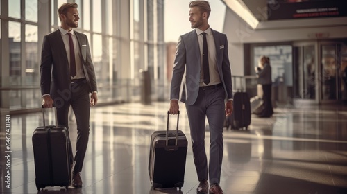 businessman holding his luggage at the airport during a business trip