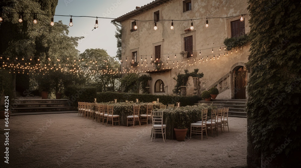 Luxury wedding decor in a vintage french mansion 
