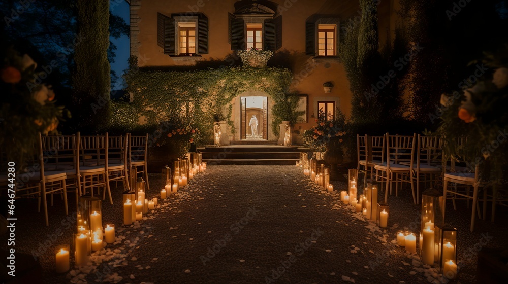Fototapeta premium Luxury wedding decor in a vintage french mansion 