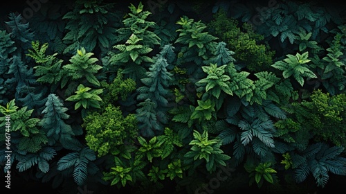 forest with aerial top view  forest ecosystem on green background