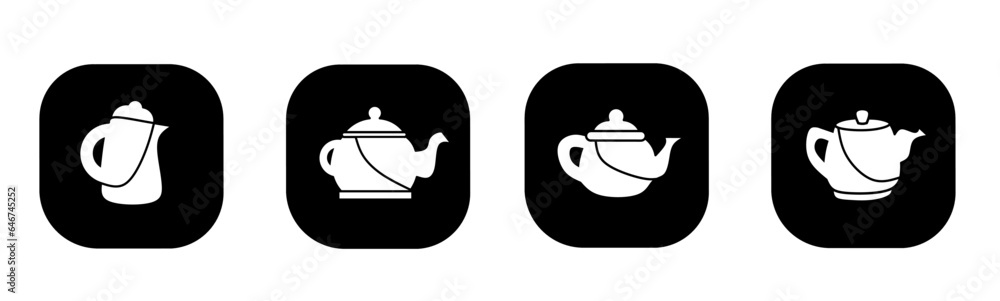 Teapot icon in flat. A teapot icon design. Stock vector. Teapot icon in flat. A teapot icon design. Stock vector.