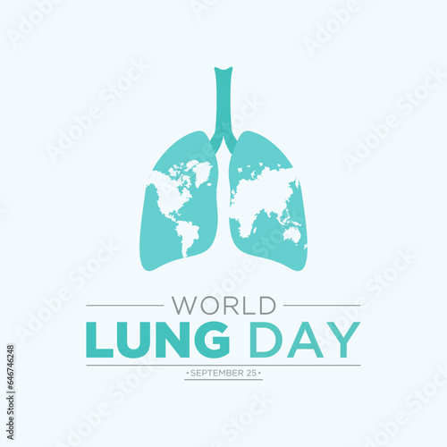 World lung day. Vector illustration of World lung day awareness poster with healthy lungs and inhaler.