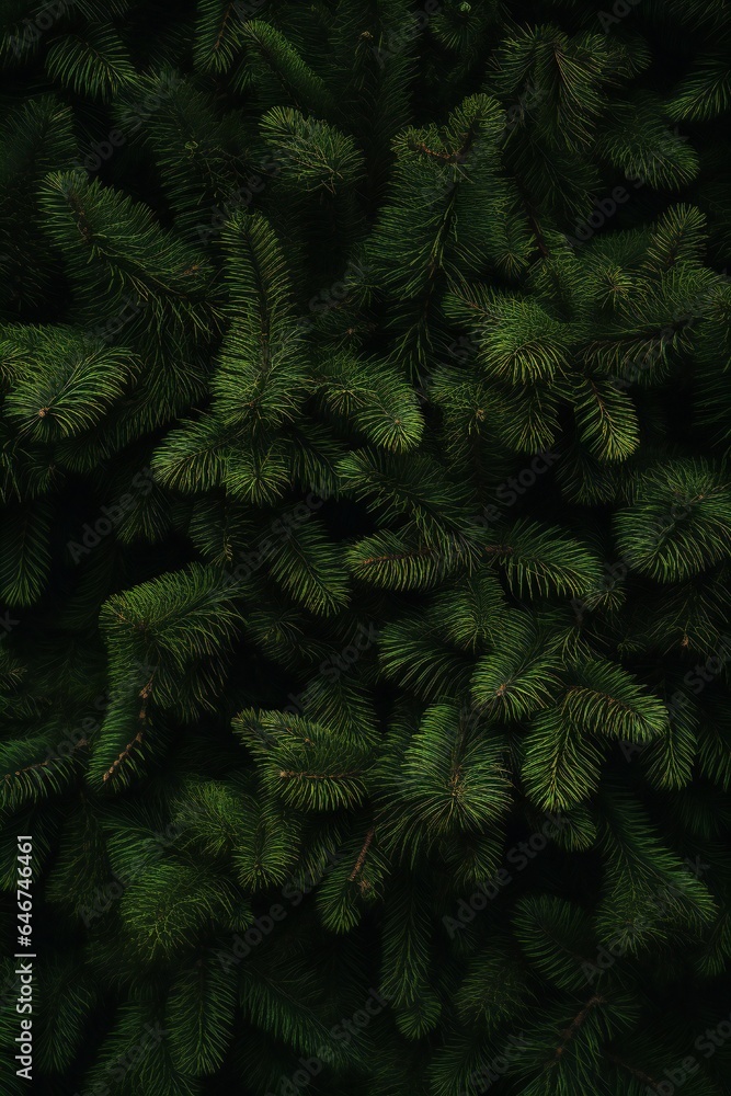 Christmas fir tree branches banner background Generative AI