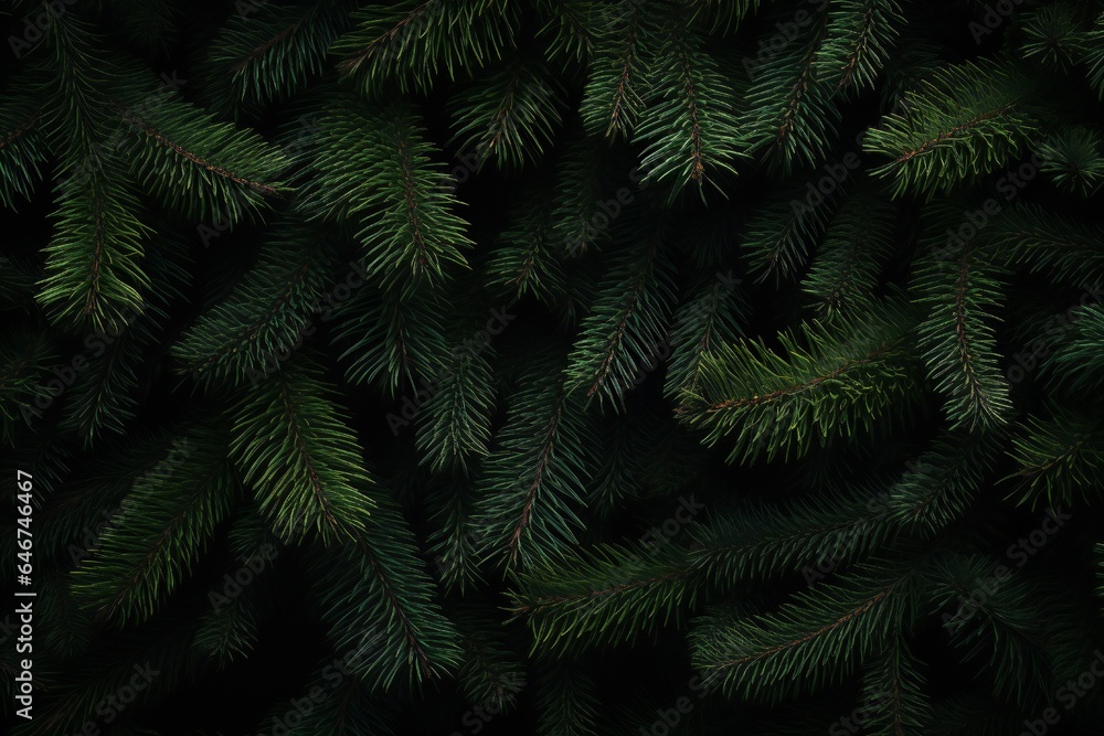 Christmas fir tree branches banner background Generative AI Christmas fir tree branches banner background Generative AI