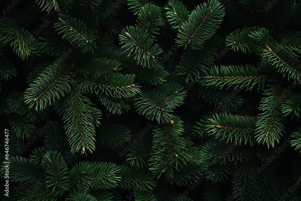 Christmas fir tree branches banner background Generative AI Christmas fir tree branches banner background Generative AI