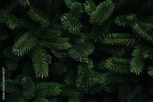 Christmas fir tree branches banner background Generative AI