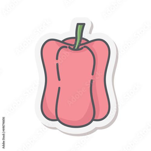 Red paprika Healthy Vegetable Vegetarian Ingredients Sticker Bullet Journal