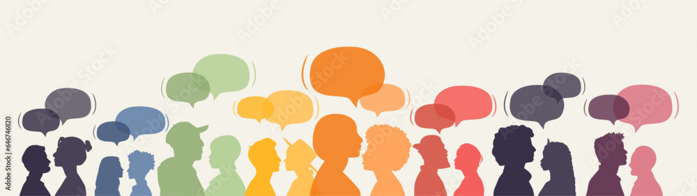 Different people with chat bubbles. Communication concept. Different people with chat bubbles. Communication concept.