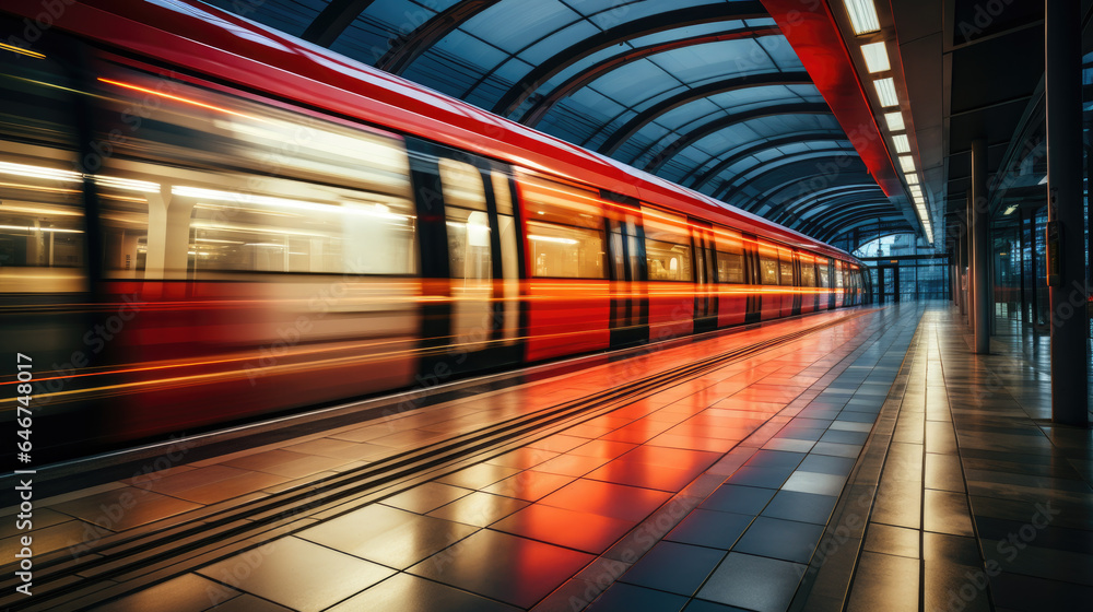 subway train in motion