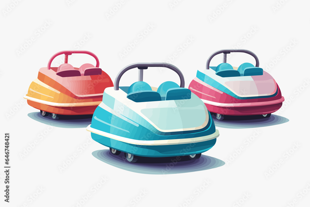 Bumper Cars vector flat minimalistic isolated illustration