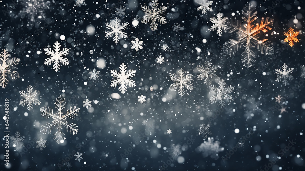 snowflakes are falling beautiful winter christmas luminous background