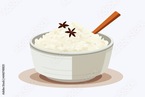 Rice pudding vector flat minimalistic isolated illustration