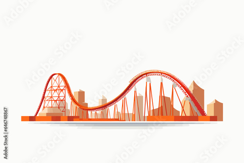 roller coaster vector flat minimalistic isolated illustration