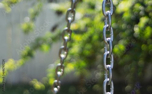 Steel chain links on a blurred background 4