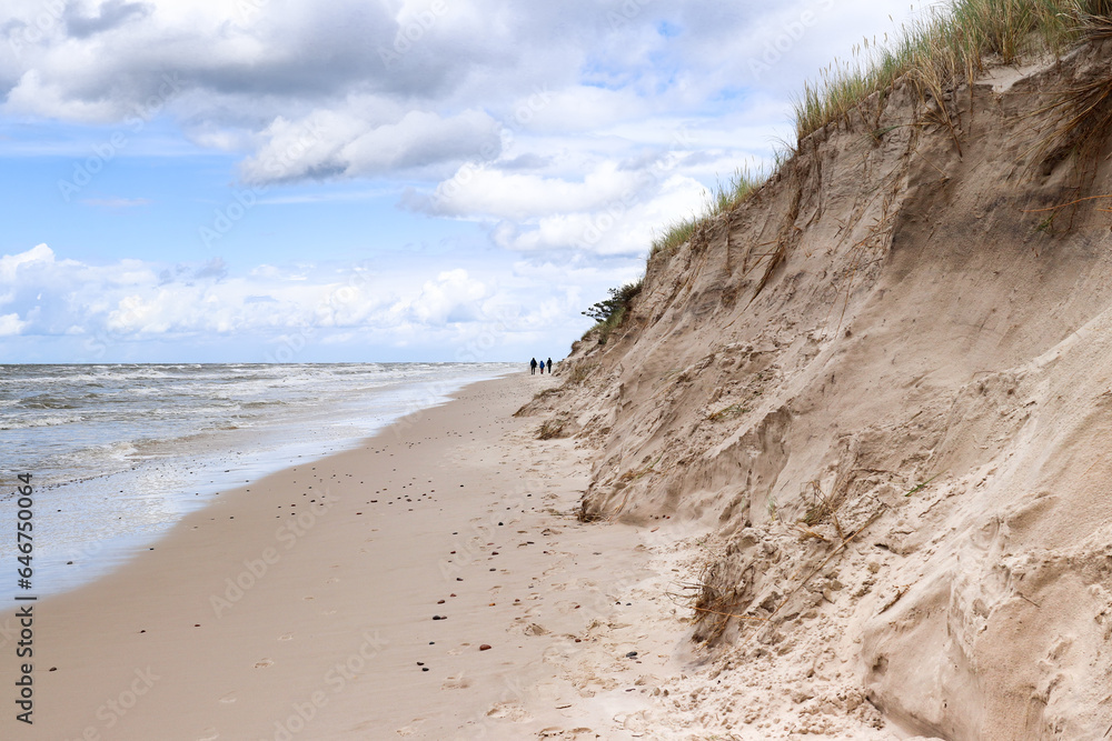 Baltic Sea coast and wild beach next to moving dunes in the Slovincian National Park, Poland Baltic Sea coast and wild beach next to moving dunes in the Slovincian National Park, Poland