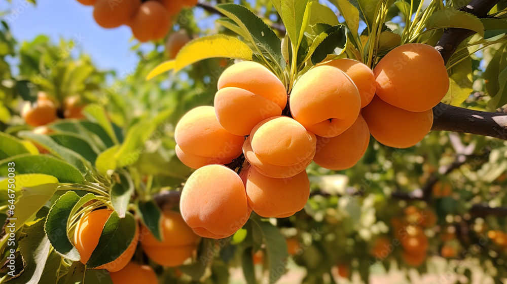 apricots on a branch