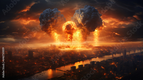 Atomic bomb in city