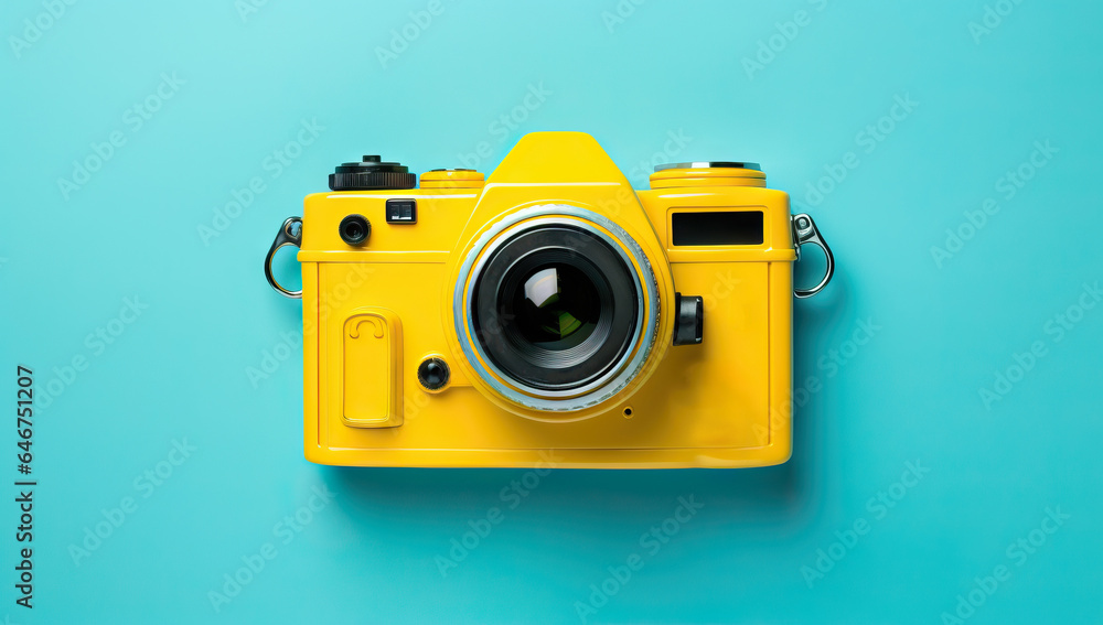 a camera on colorful background a camera on colorful background