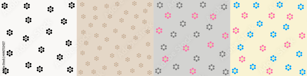 set of small flower patterns with different backgrounds set of small flower patterns with different backgrounds