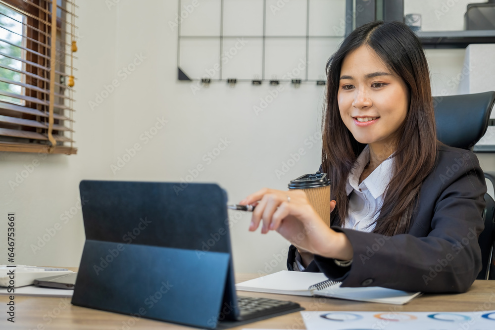 Happy cheerful cute beautiful business woman in office. Happy cheerful cute beautiful business woman in office.